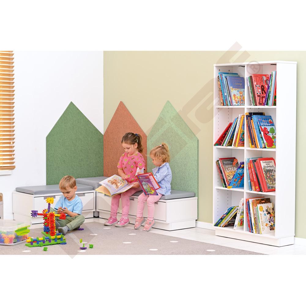 Quadro - regál XL plytký - biely