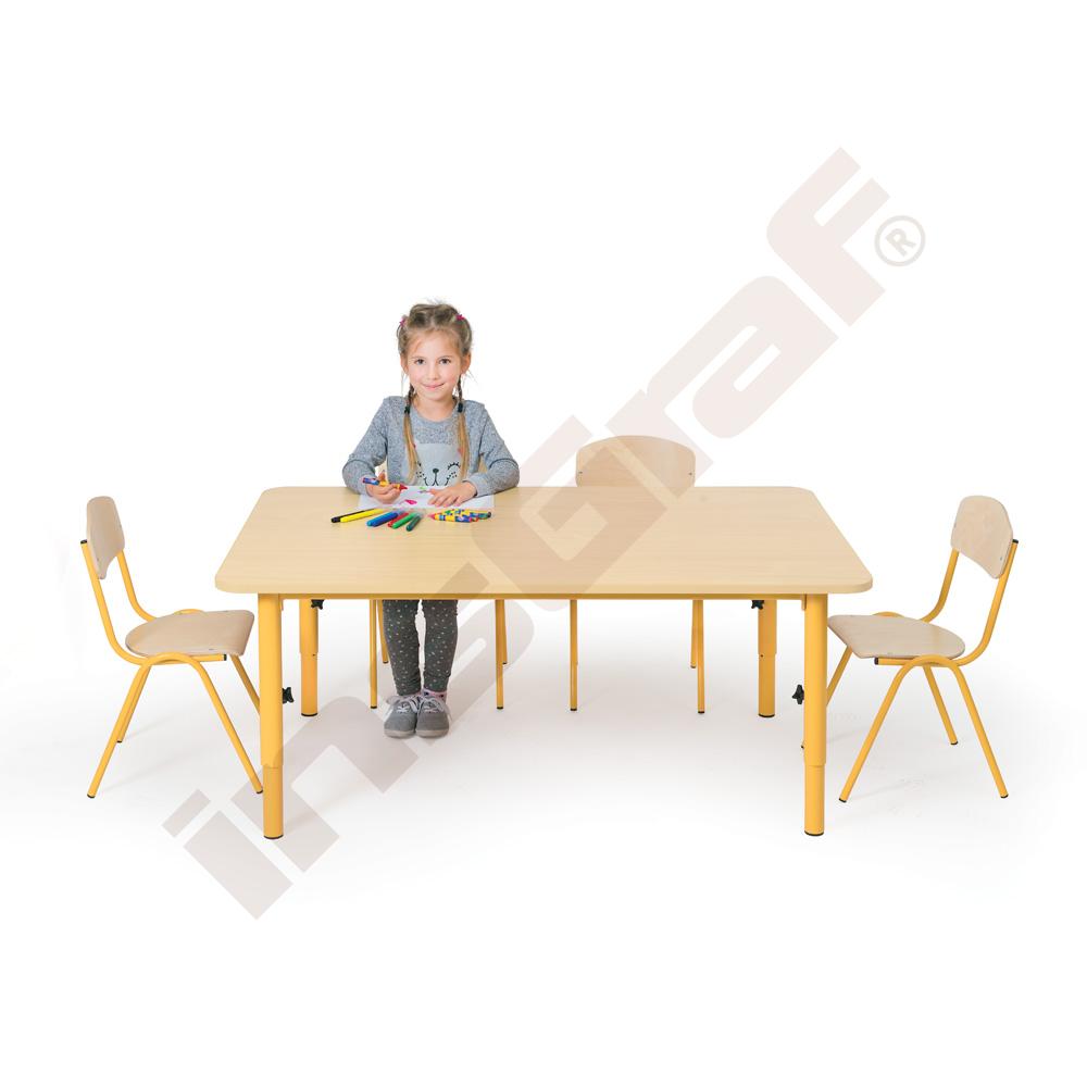 Předškolní stůl, žluté nohy, reg. 40-59 cm