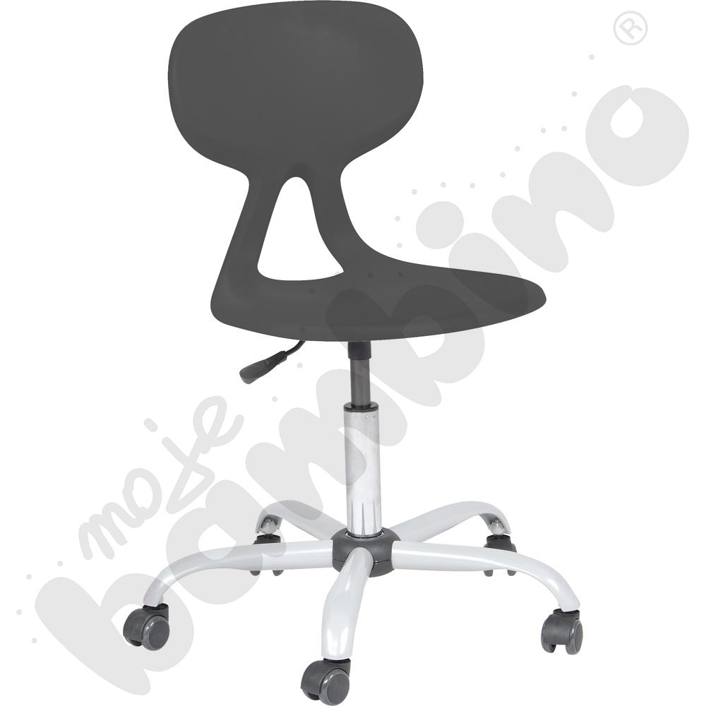 Krzesło Colores obrotowe na kółkach z regulacją wysokości - szare