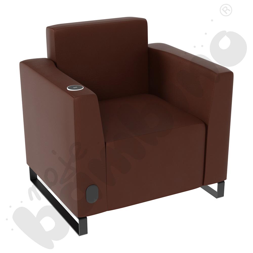 Fotel Universum wys. 82 cm, 2 boki niskie, lewy z gniazdkiem elektrycznym i indukcją, tkanina MT03