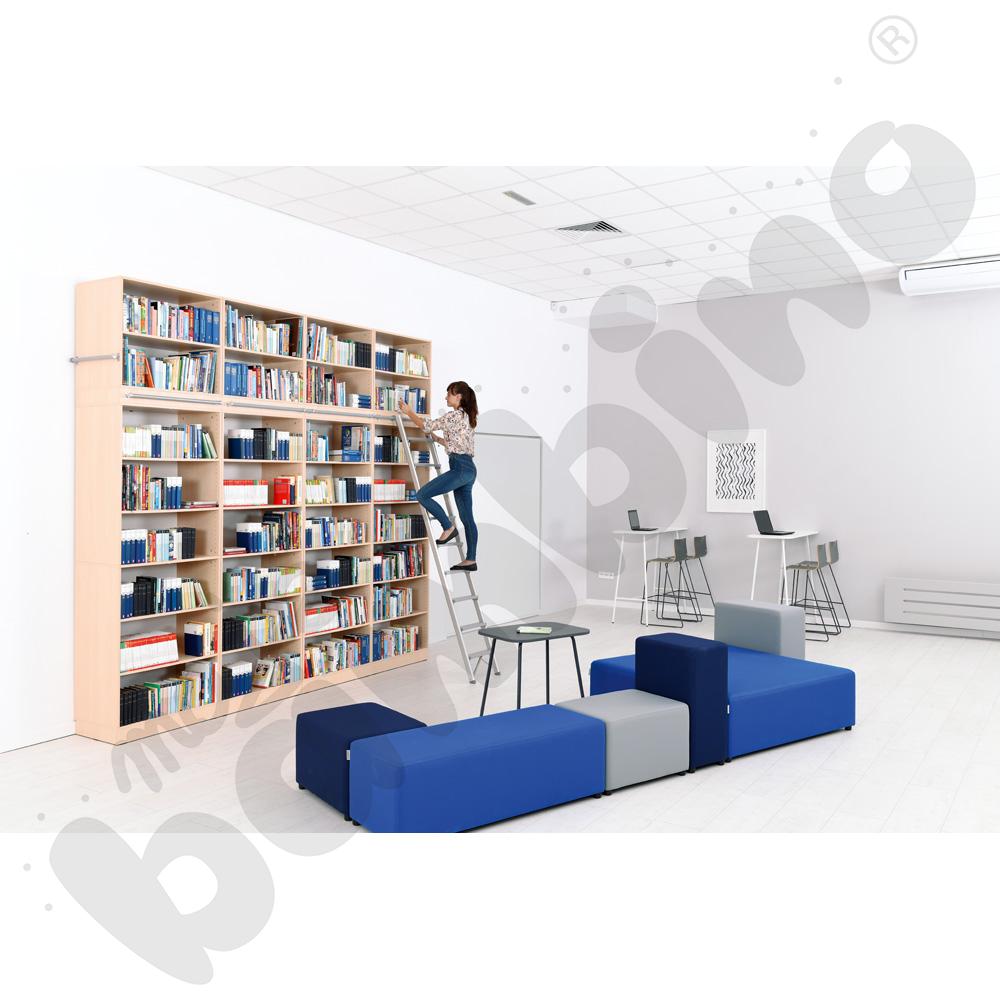 Grande - Wysoki regał z modułem do mocowania drabiny 25 - klon jasny