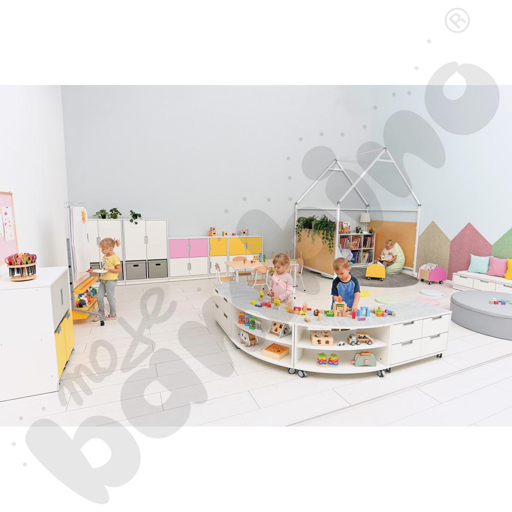 Quadro - szafka cicha S na 4 szuflady na kółkach, biała