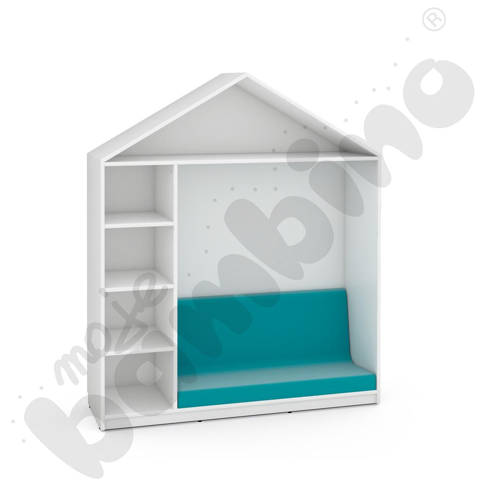 Siedzisko do biblioteczki-domku Feria, niebieskie