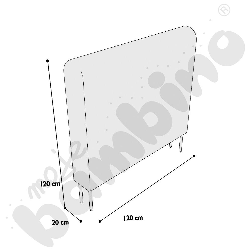 Moduł Versa 120x20x120 cm z plastikowymi stopkami, stelaż jasnoszary, tkanina RO42