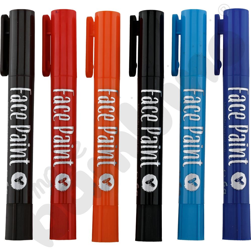 Kredki do malowania twarzy, 6 kol. - zestaw Leona