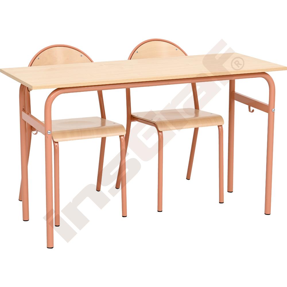 
Set Nr. 174 - Gr. 6, Doppeltisch Daniel mit Stühlen P, apricot, SH 46 cm
