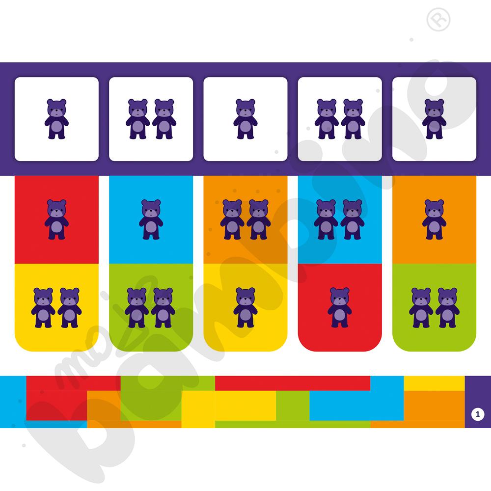 Colorcode - karty zadań - liczby od 1 do 3 