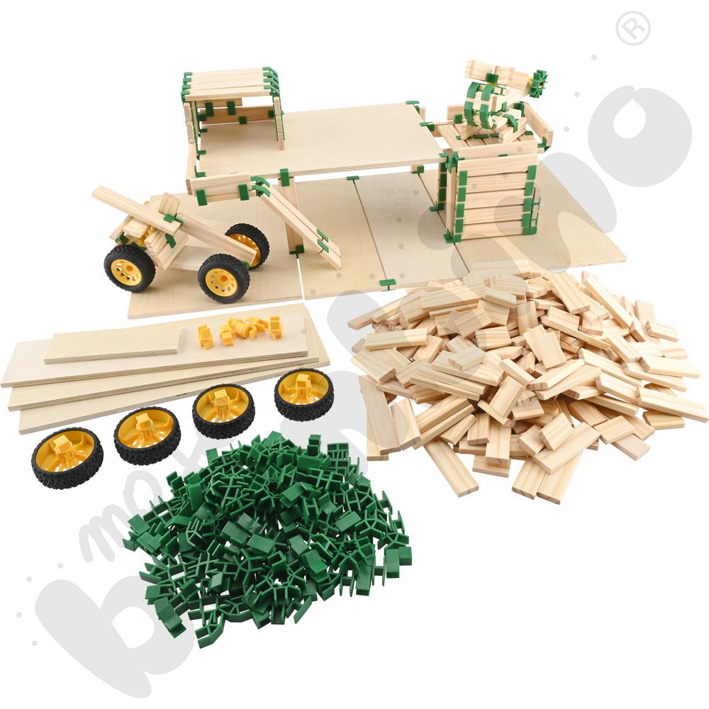 Join Clips - zestaw drewnianych klocków, 566 elem.  