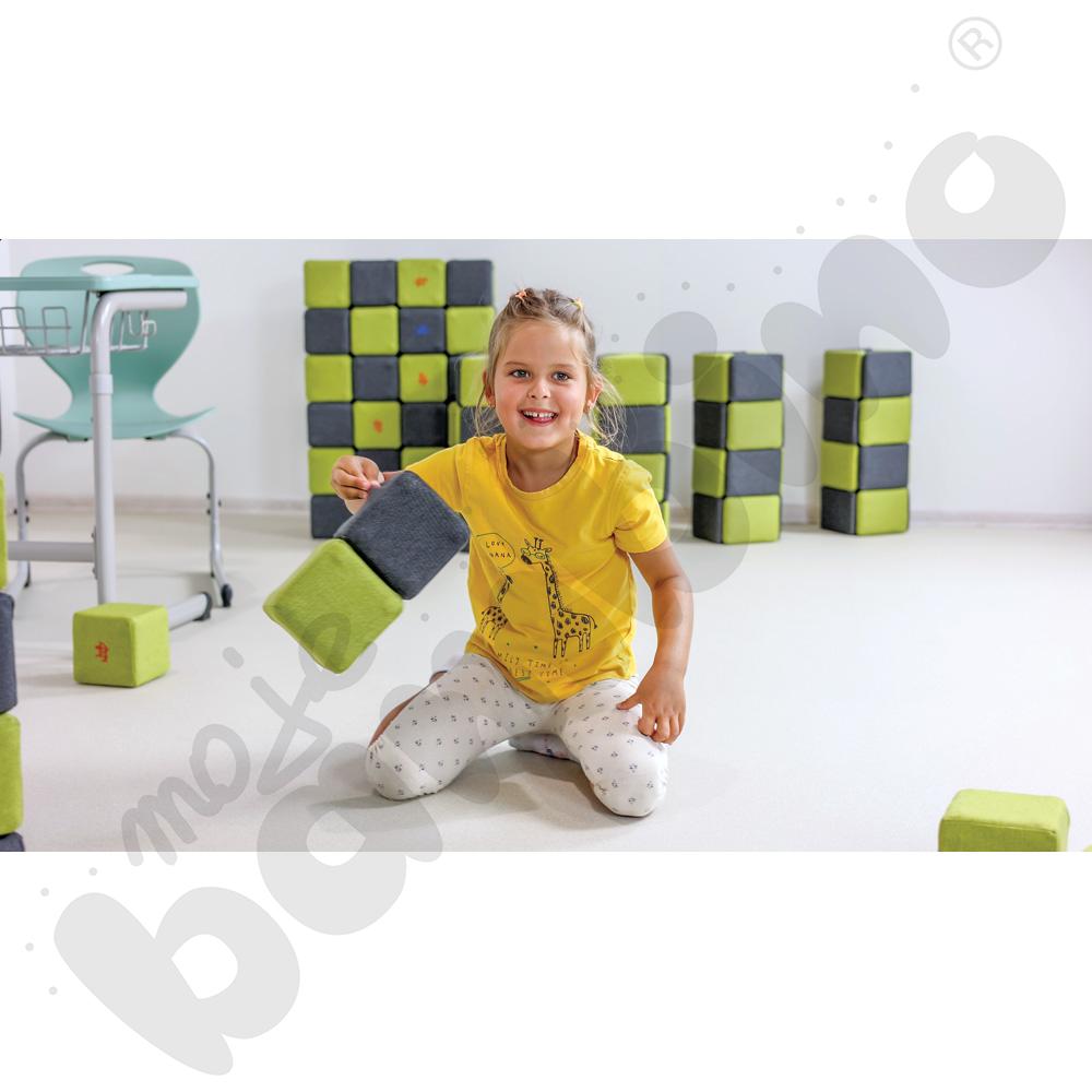 Zestaw klocków JollyHeap Therapy - szaro-limonkowe, 150 szt.