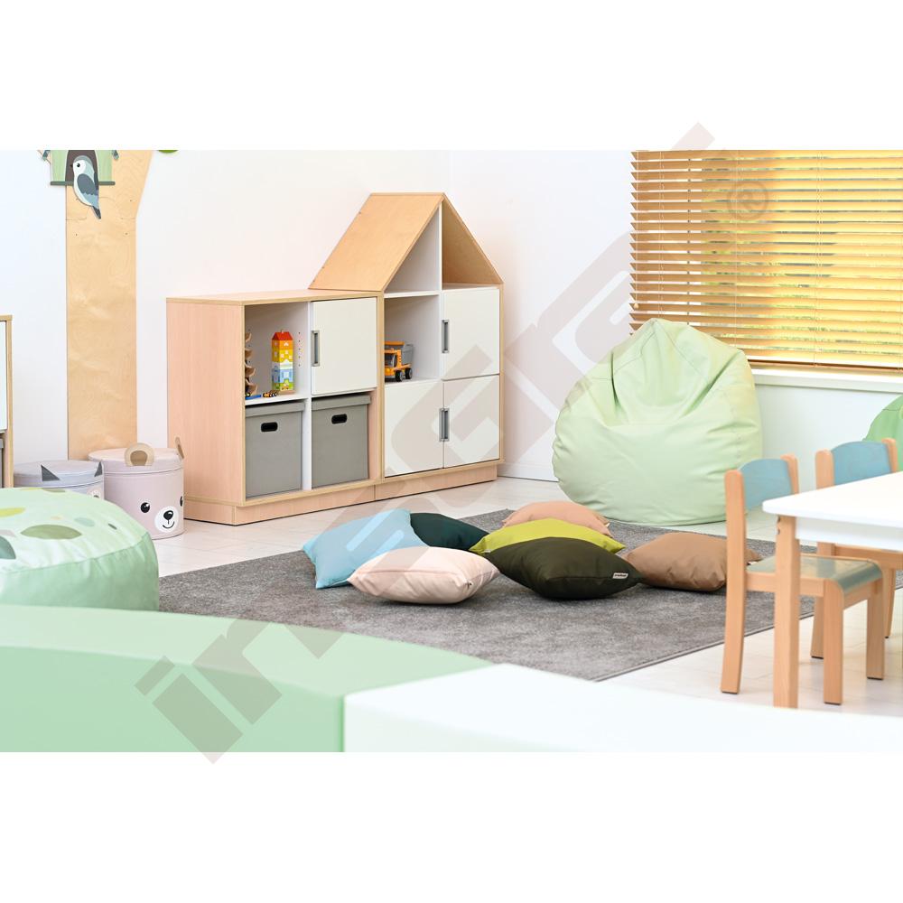 Quadro - skříňka-domeček se 2 policemi, světlý javor