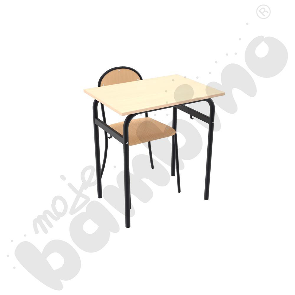 Stół Daniel 1-os. klon 375 z krzesłem P, rozm. 6, antracytowy