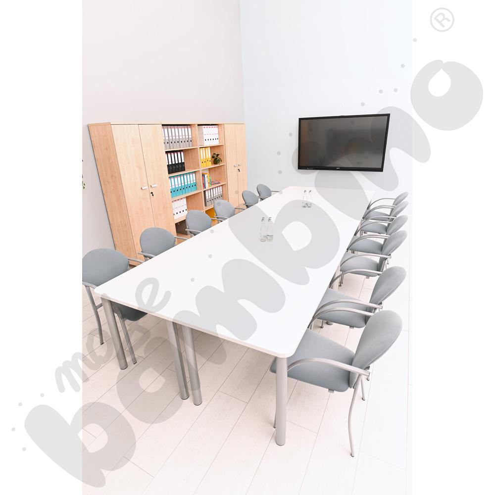 Stół konferencyjny prawy biały