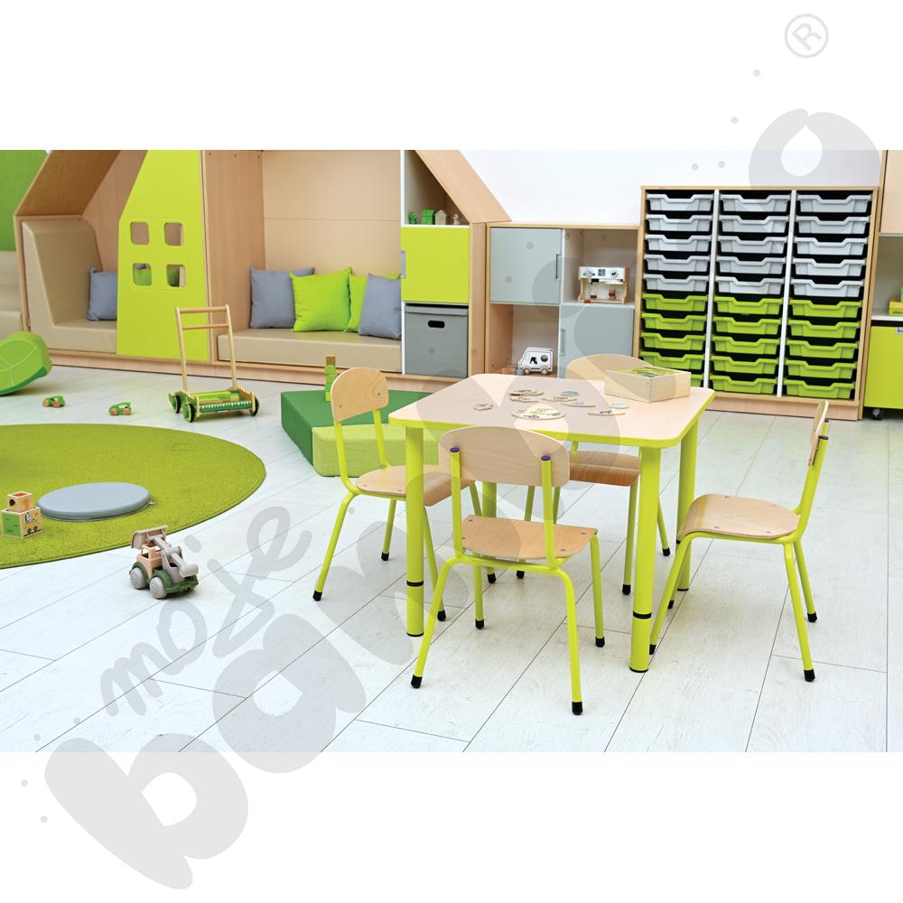 Nogi z reg. do blatów Quadro - limonkowe, 4 szt. rozm. 0-3 (40-58 cm)