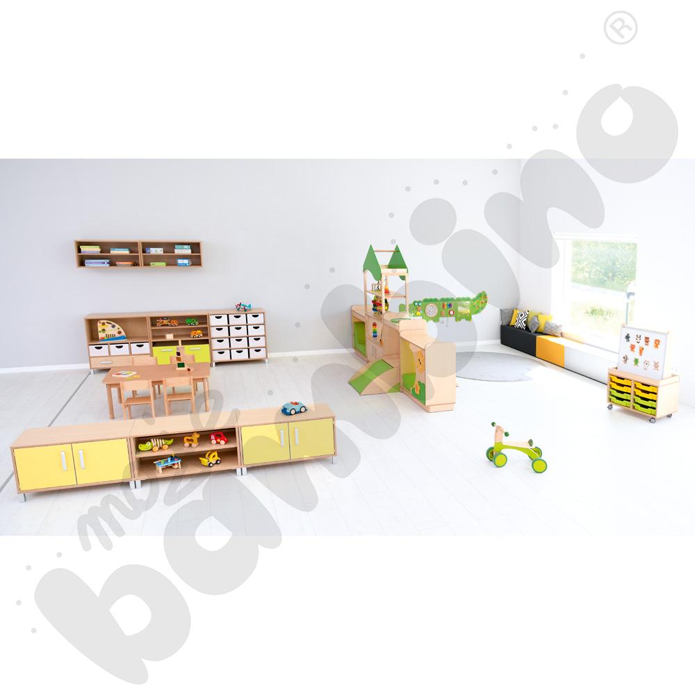 Drzwiczki do szafki z półkami M - żółte