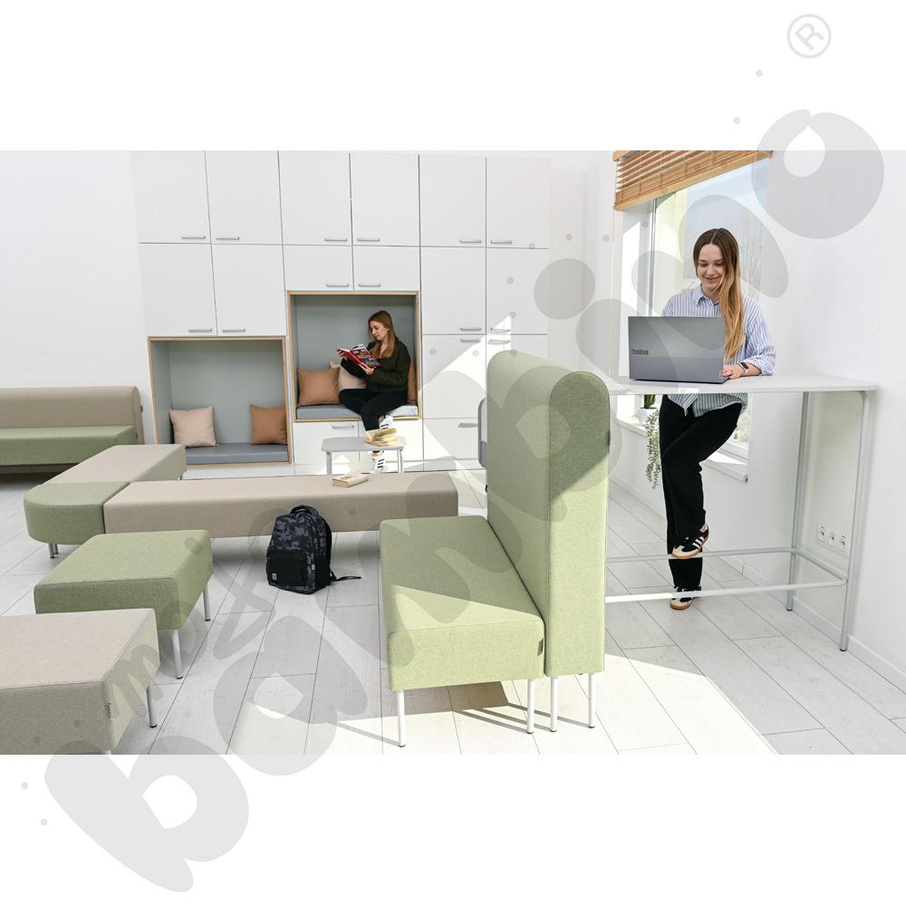 Pufa Versa 120x50 cm z plastikowymi stopkami, stelaż jasnoszary, tkanina RO27