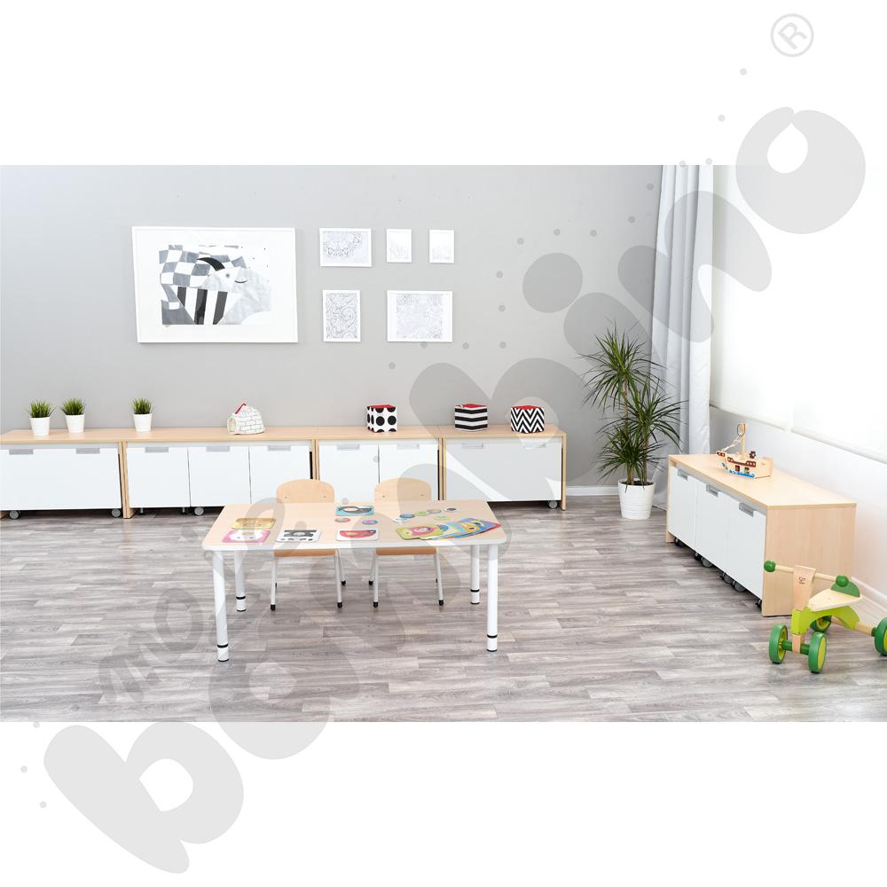 Quadro - ławeczka na 3 małe skrzynie, klon jasny