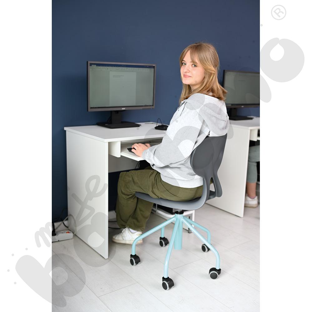 Stolik komputerowy STANDARD  z półką na komputer i szufladą na klawiaturę - biały