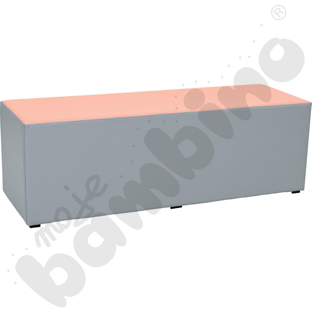 Siedzisko tapicerowane duże, szaro-łososiowe