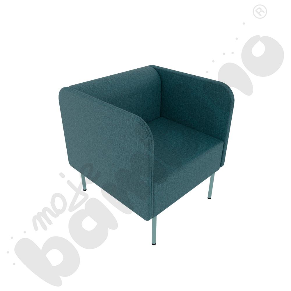 Fotel Versa z plastikowymi stopkami, stelaż turkusowy, tkanina RO22