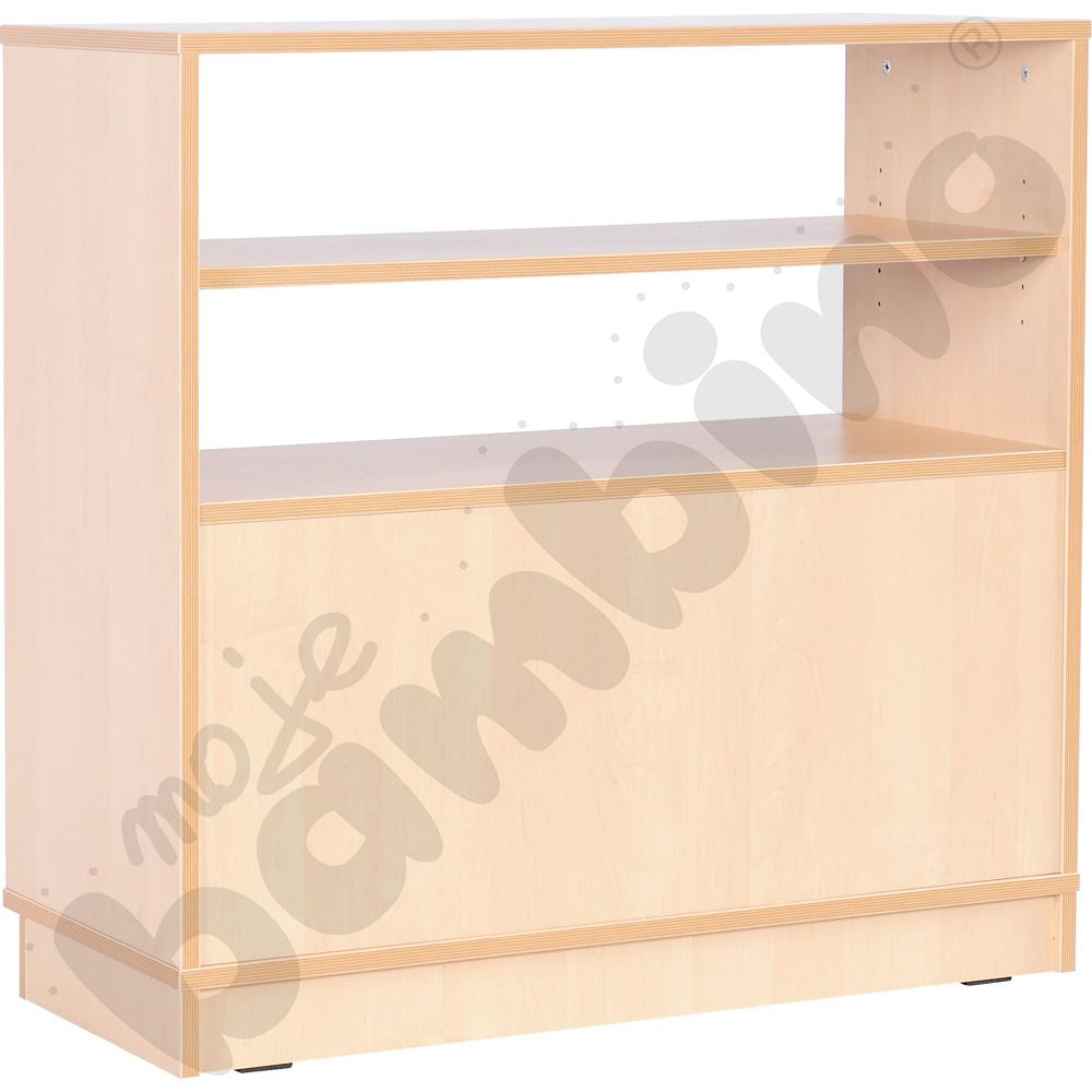 Szafka Flexi D z 3 półkami, półotwarta, na cokole, brzoza