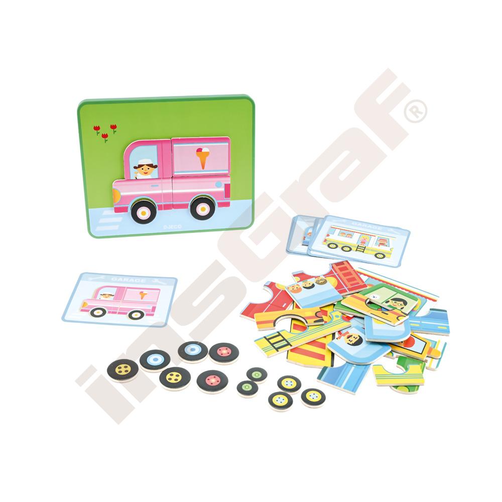 Magnetické puzzle - vozidlá