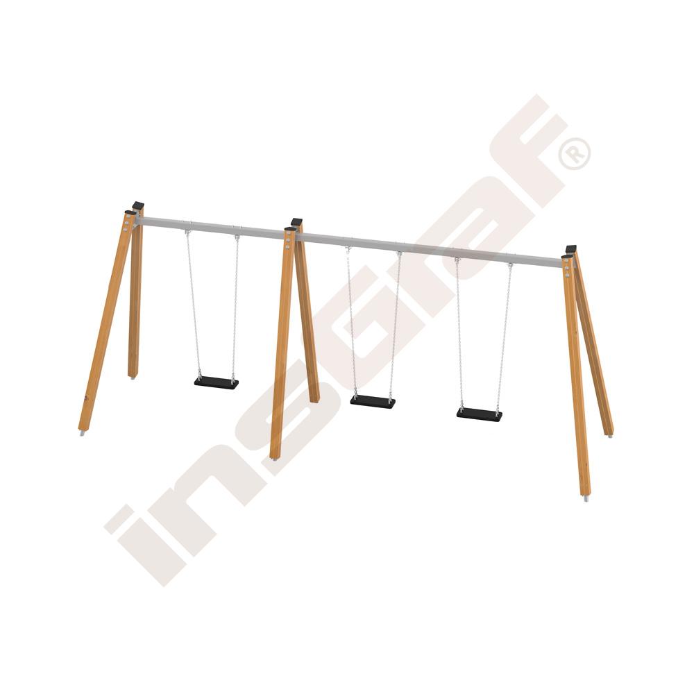 Quadro Simple - trojdílná houpačková konstrukce - dřevěná 