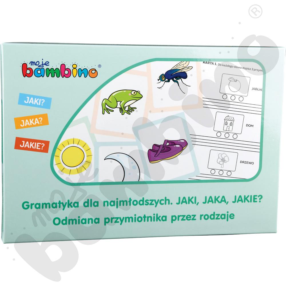 Gramatyka dla najmłodszych. JAKI, JAKA, JAKIE? Odmiana przymiotnika przez rodzaje.