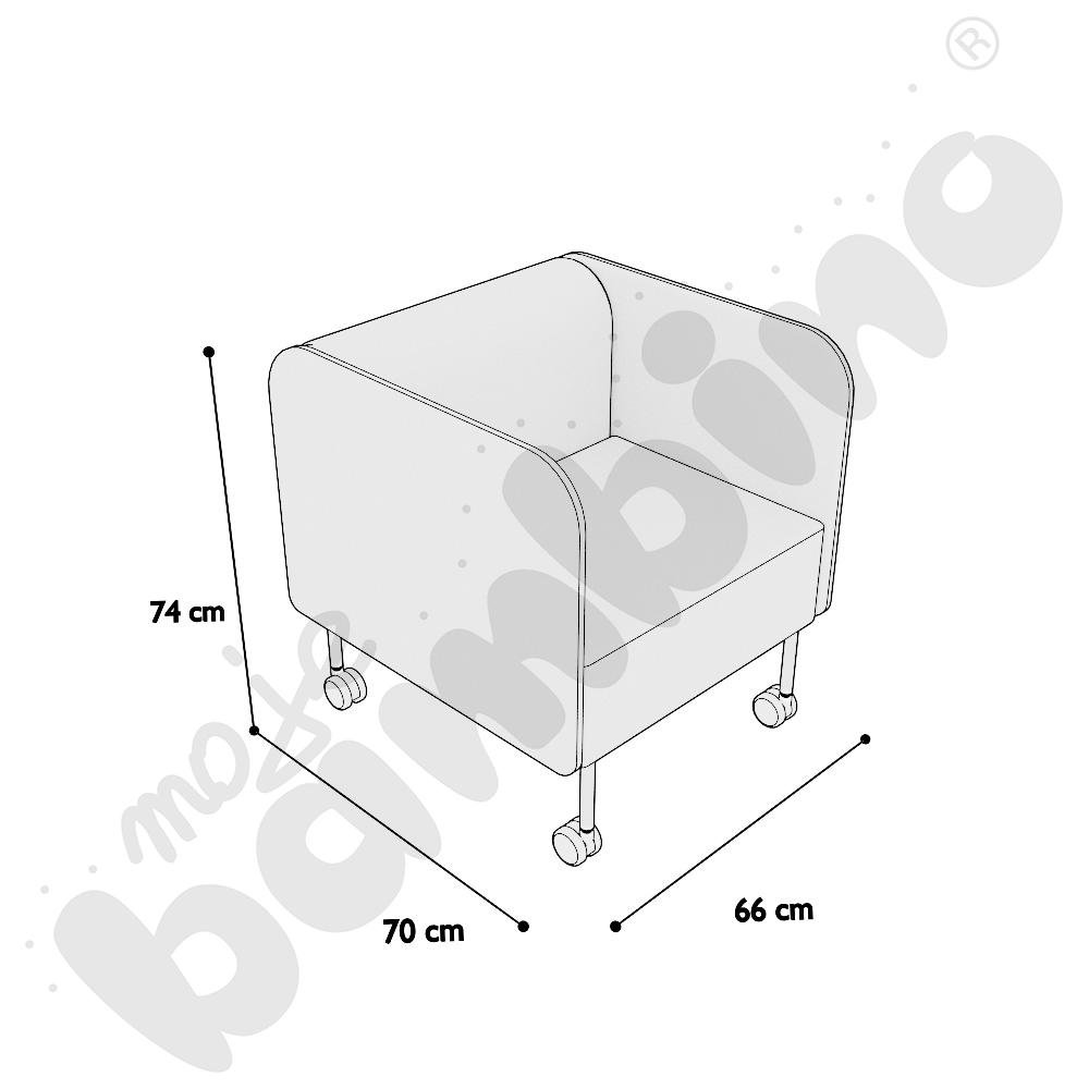 Fotel Versa z kółkami na twardą powierzchnię, stelaż jasnoszary, tkanina RO40
