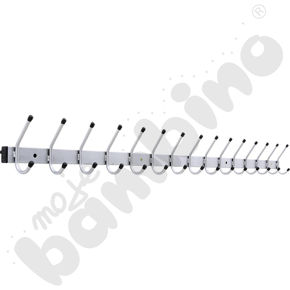 Ścienny wieszak z 15 haczykami aluminium