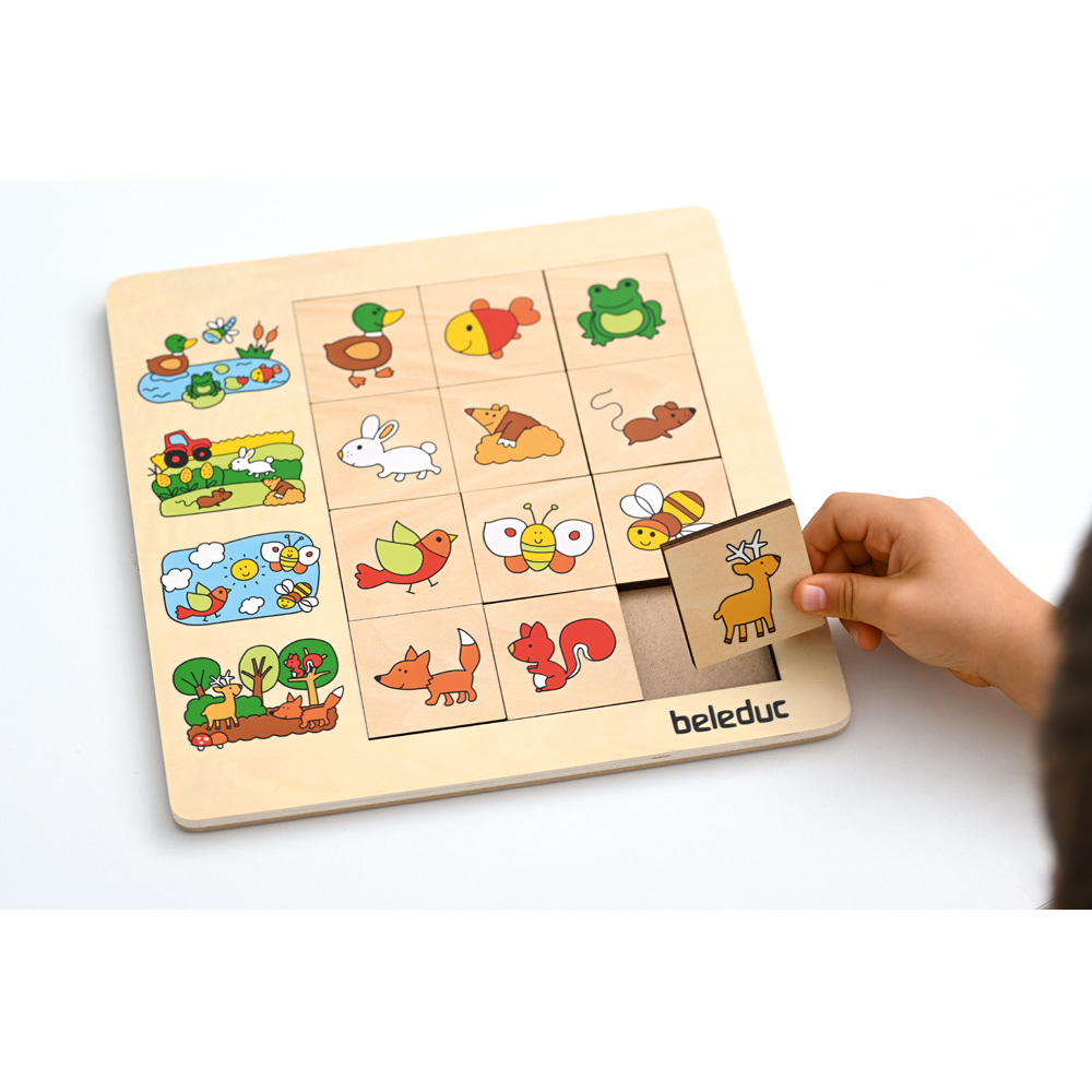 Logické puzzle - zvieratá a ich prostredie 