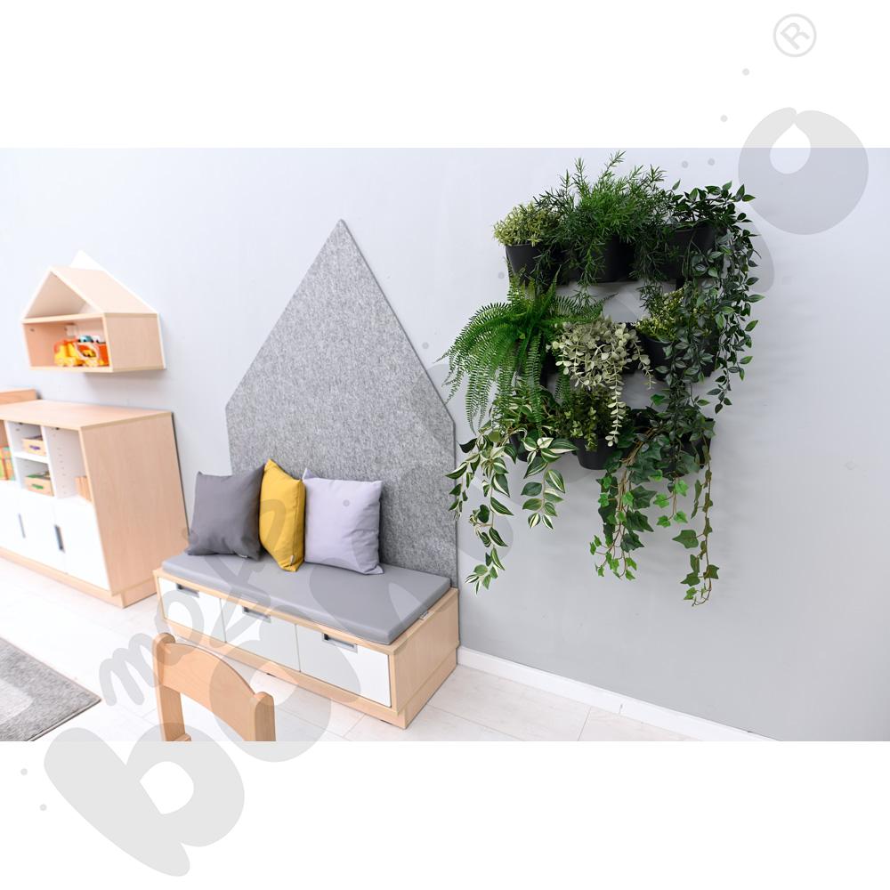 Donice modułowe ścienne na 12 roślin - antracytowe