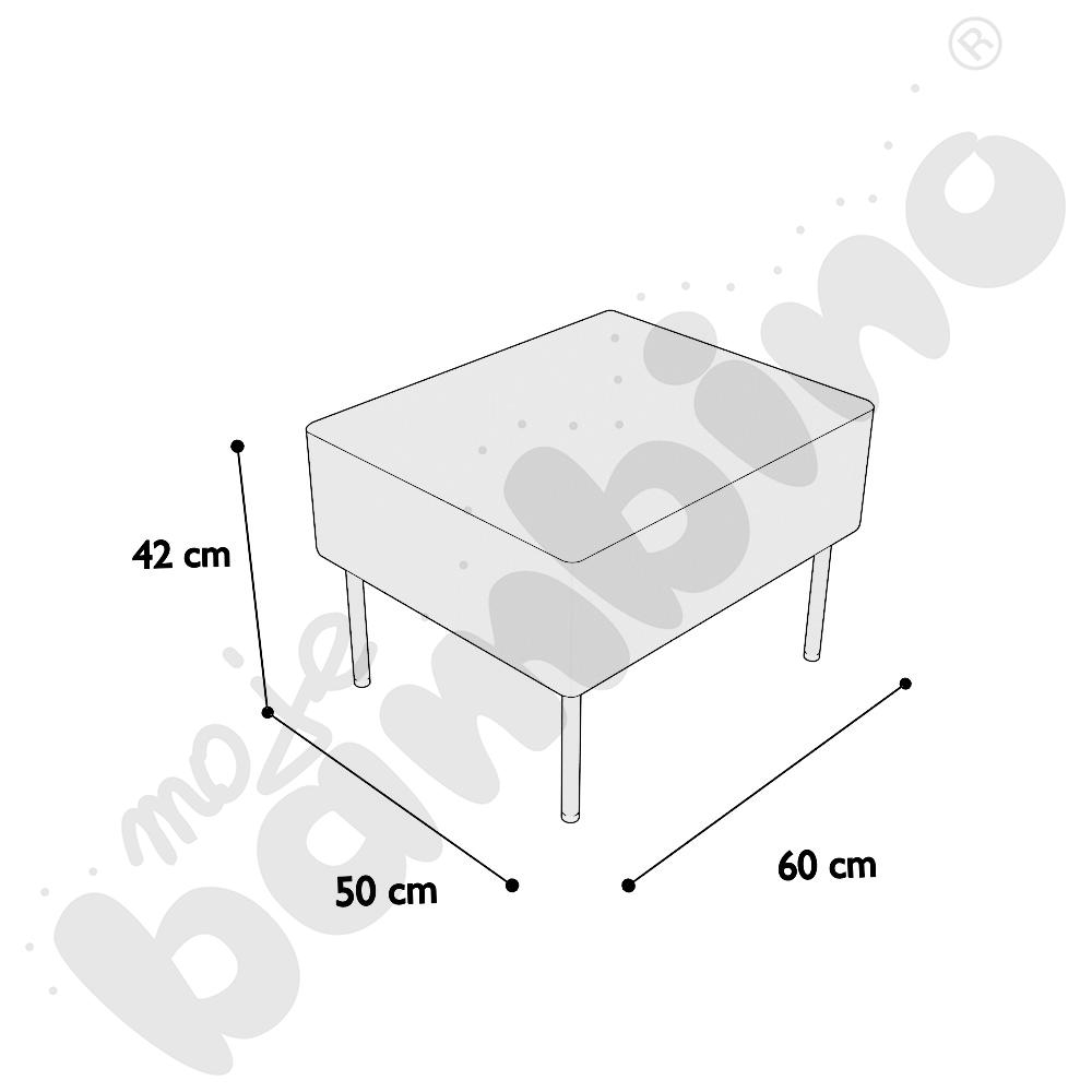 Pufa Versa 60x50 cm z plastikowymi stopkami, stelaż turkusowy, tkanina BD07