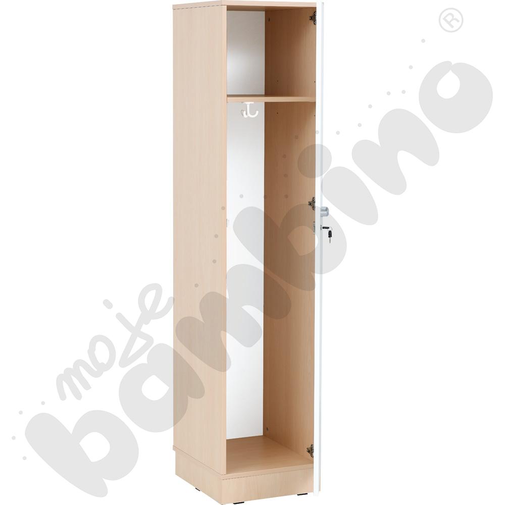 Szafa ubraniowa Grande niska 1 os., gł. 49,8 - skrzynia klon jasny i białe drzwi