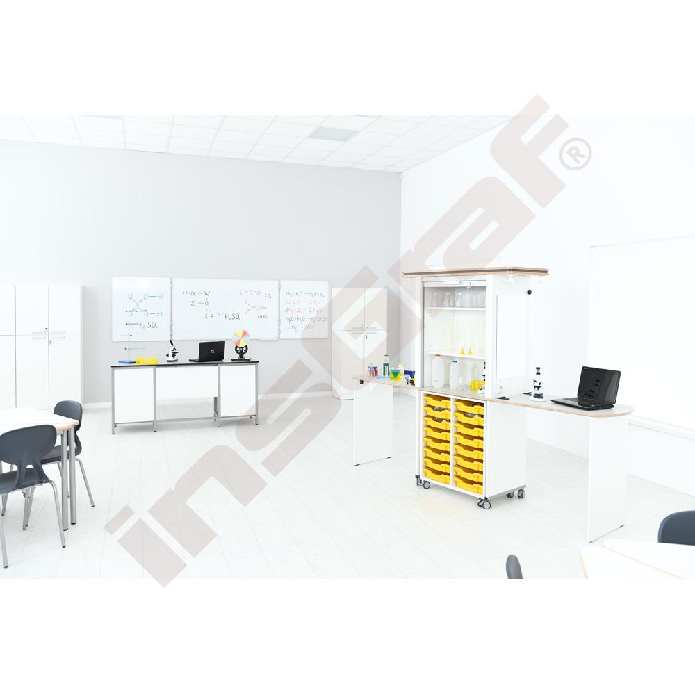 Laboratorní stůl LAB 1800 x 600, pracovní deska HPL šedá – základní verze