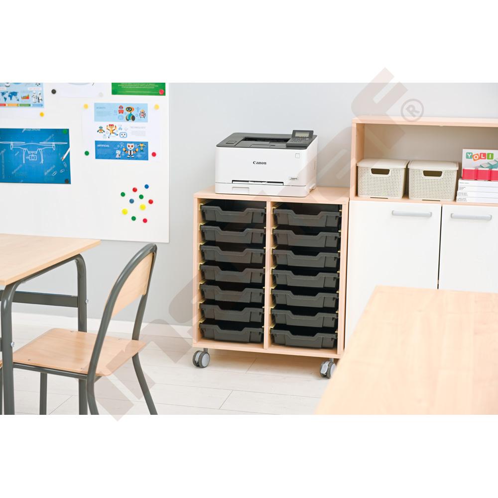 Skrinka Grande M na úložné boxy na kolieskach - javor