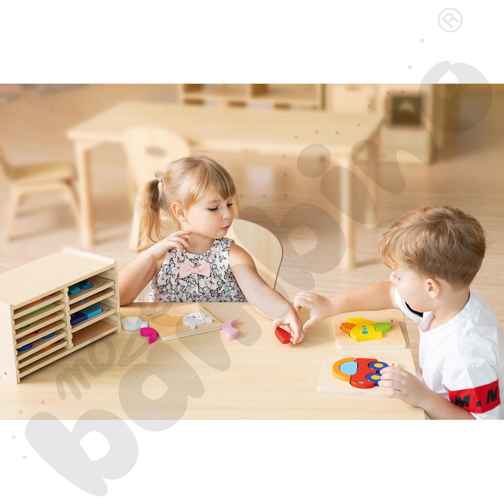 Drewniane układanki - zestaw