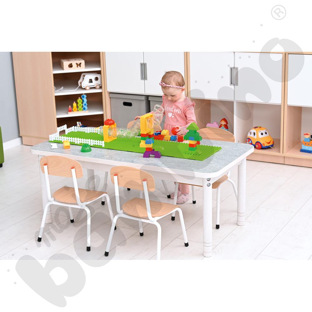 Cichy blat Plus prostokątny, 60 x 120 - szary