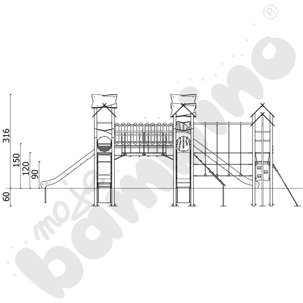 Zestaw Urbi 12, słupy metalowe B