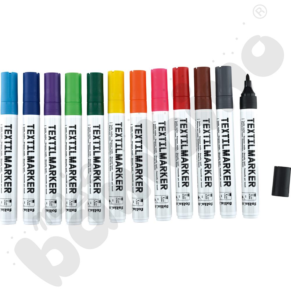 Markery do tkanin, 12 kol.