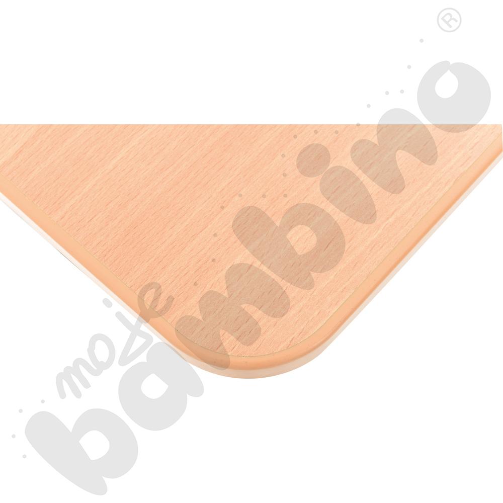 Stół IN-R 130x50 rozm. 3-7, 2-os., stelaż aluminium, blat buk, obrzeże PU, narożniki zaokrąglone