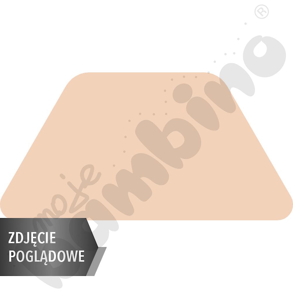 Stół Mila trapezowy 120x70x60x70, HPL - żółty, zaokrąglony, rozm. 1
