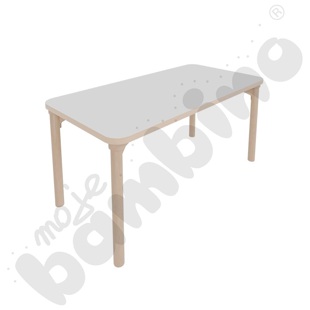 Stół Marcus prostokątny 60 x 120 rozm. 3, stelaż drewniany brzozowy, stopka drewniana, blat szary, narożniki zaokrąglone