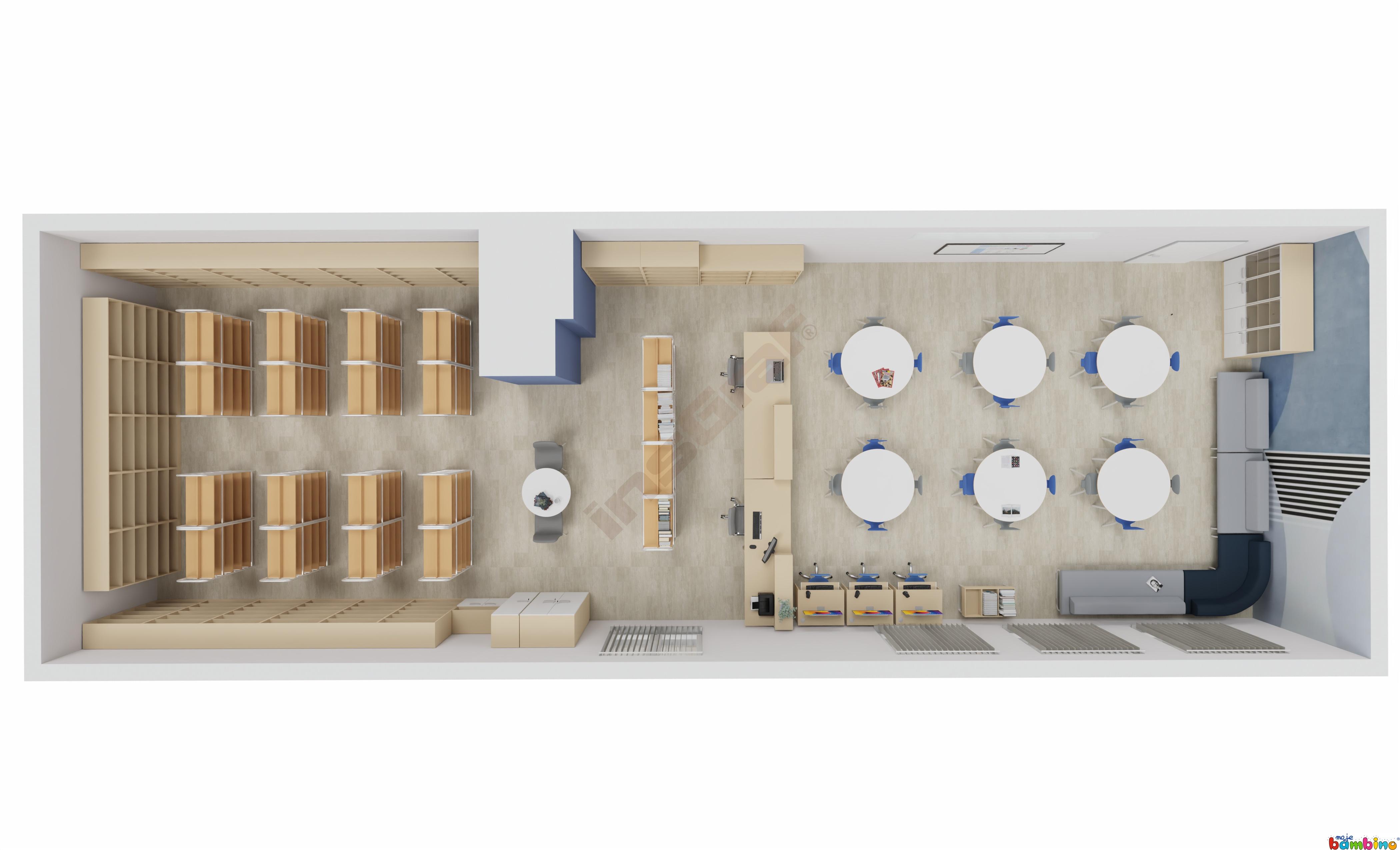 Schulbibliothek mit Sitzecke Flow