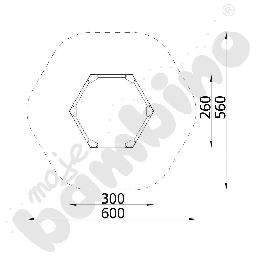 Piaskownica sześciokątna z siedziskami