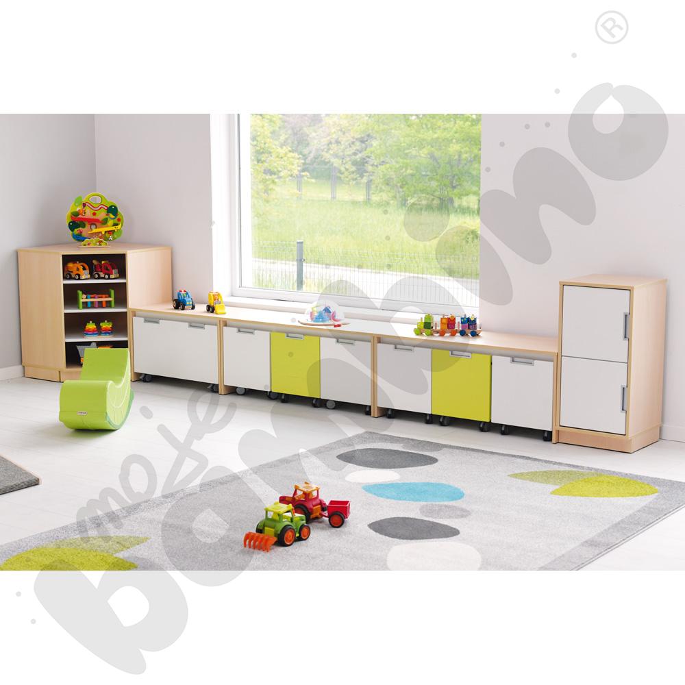 Quadro – szafka słupek M z 1 półką, klon jasny