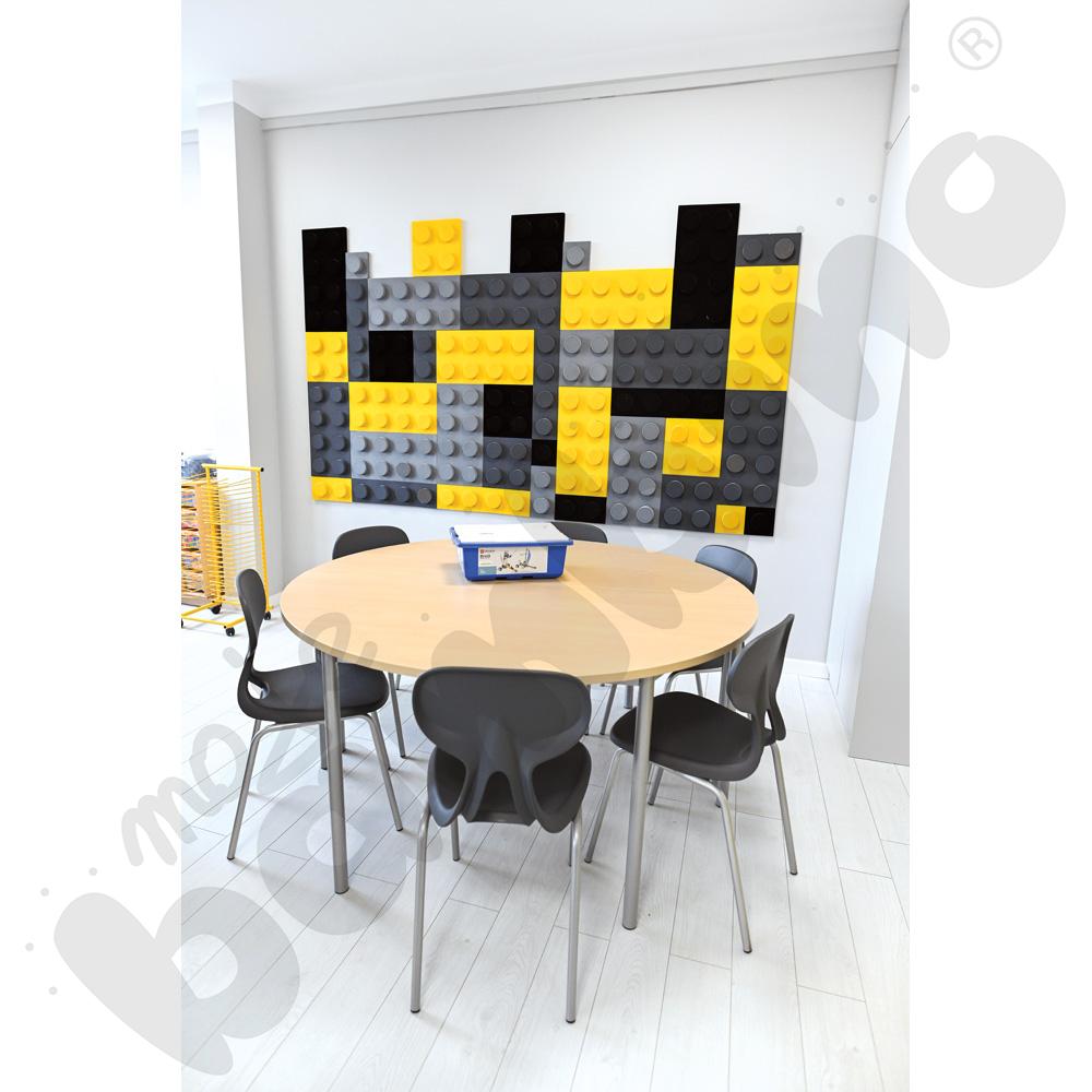 Stół Mila półokrągły 140x70, blat brzoza, narożniki proste, rozm. 6