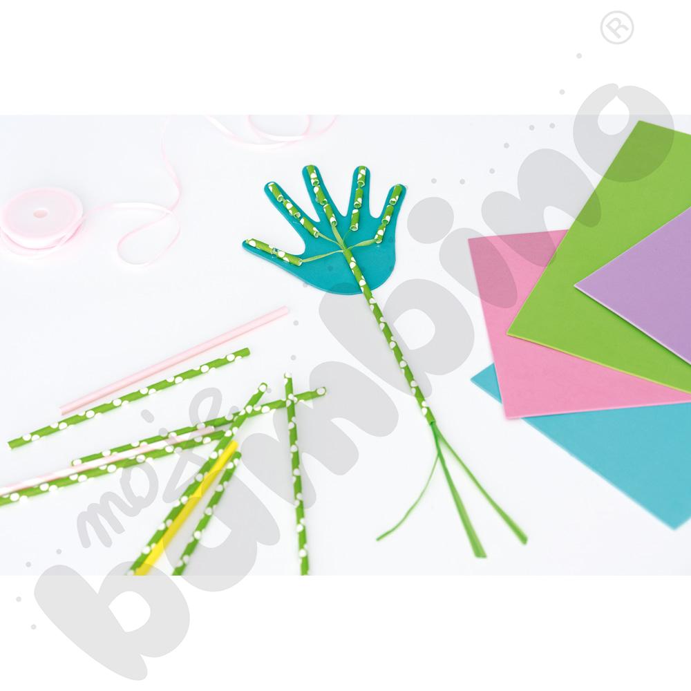 Słomki papierowe - w groszki, 24 szt.