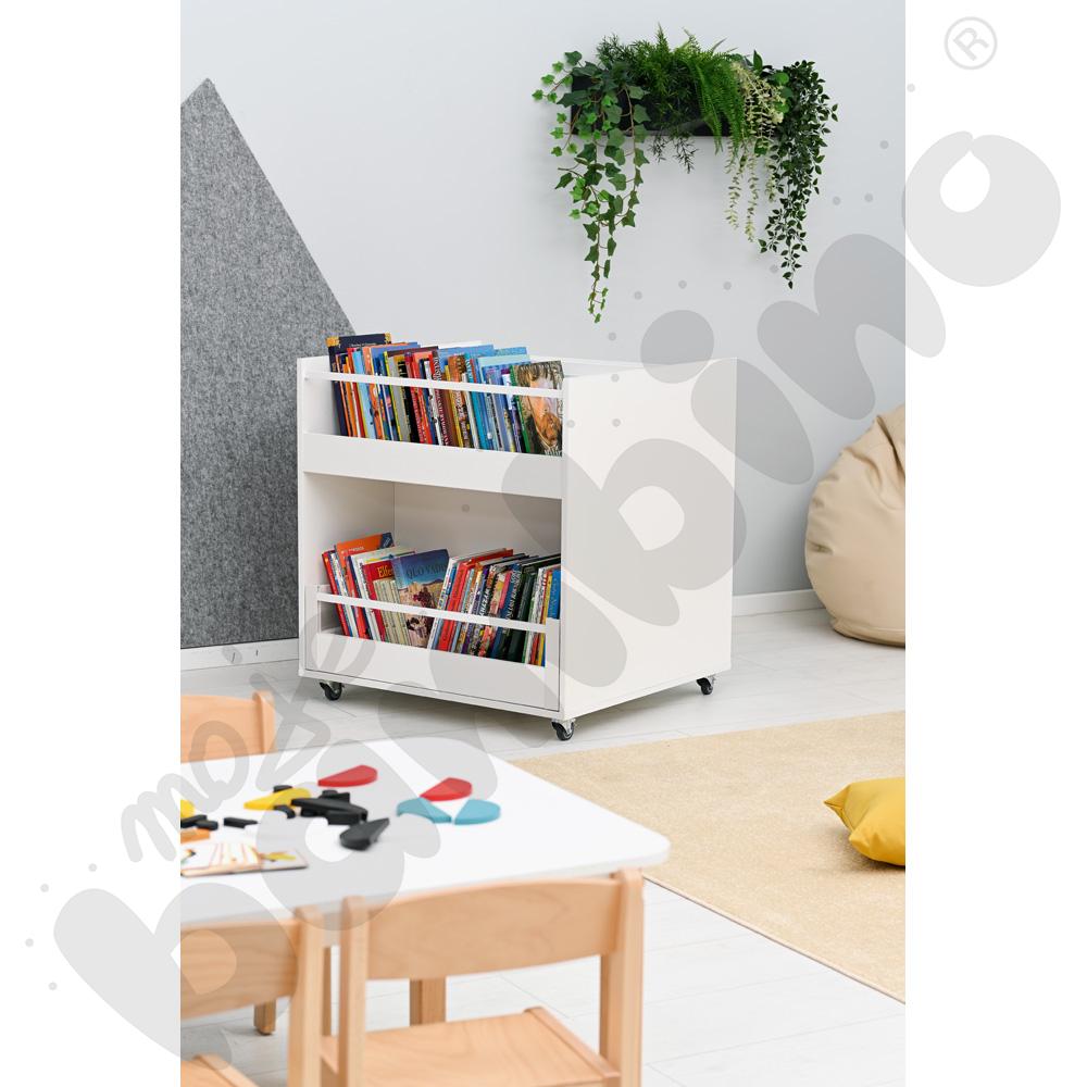 Biblioteczka Grande na kółkach - biała