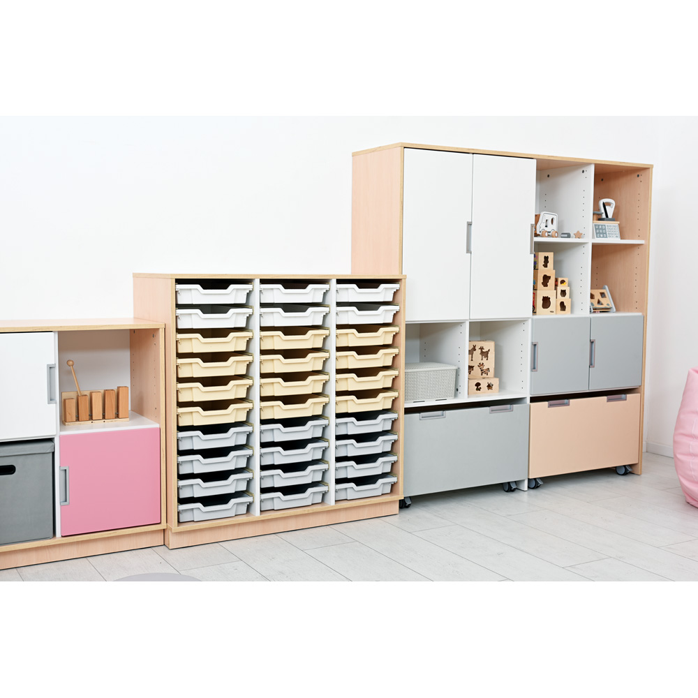 Quadro - skrinka M+ na plastové úložné boxy - s 2 predelmi