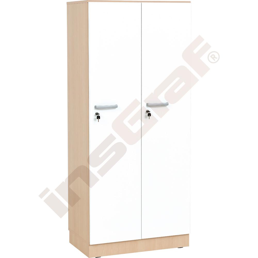 
Grande Spindschrank, doppelt, T 48, H 187 - Ahorn Jylland, Türen weiß
